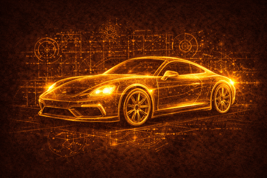 Dark editorial illustration of Ferdinand Piëch as a visionary automotive product leader — lessons for modern product managers