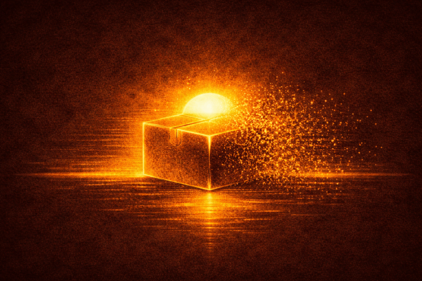 Dark editorial illustration of a declining product lifecycle — symbolizing the strategic decision to sunset and discontinue a product